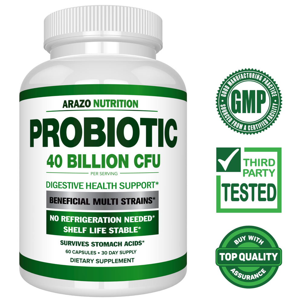 Probiotic 40 Billion CFU - Shelf Stable with Prebiotics and Acidophilus - Stable Potency Until Expiration – Time Delay Release Probiotics