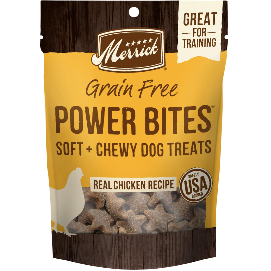 Power Bites Natural Soft And Chewy Real Meat Dog Treats, Grain Free Snack With Real Chicken Recipe - 6 oz. Bag
