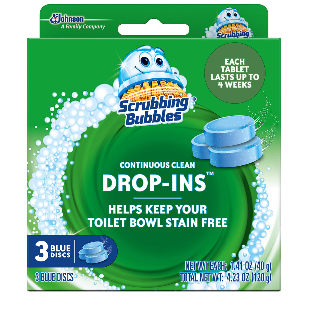 Toilet Bowl Tablets, Continuous Clean Toilet Drop In Discs, Each Tablet Provides 4 Weeks of Protection Against Stains and Build Up, 3 Count