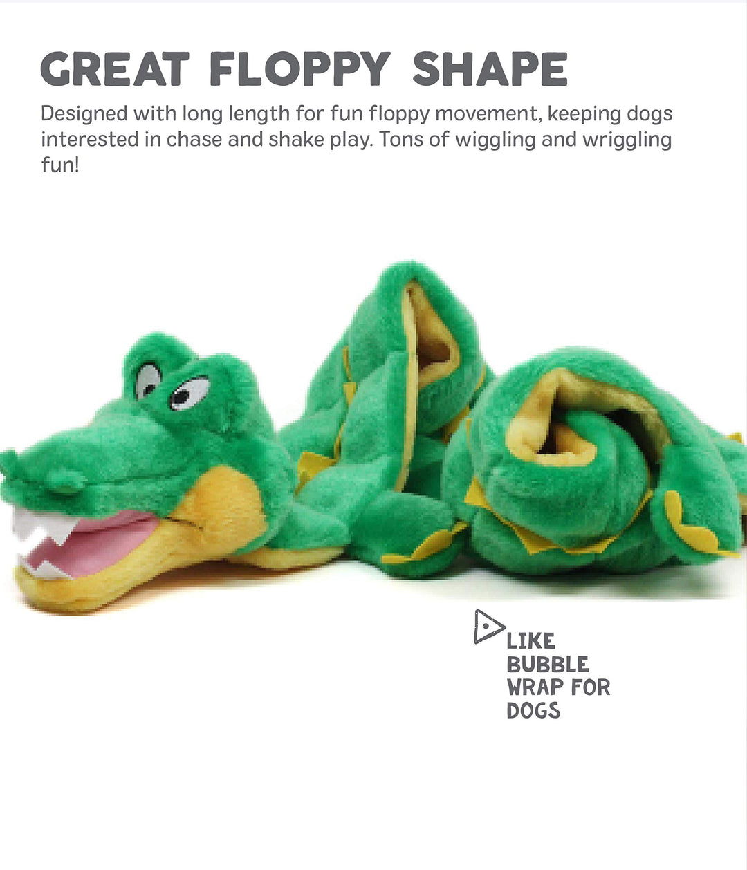 Squeaker Matz Plush Gator Dog Toy, XXL