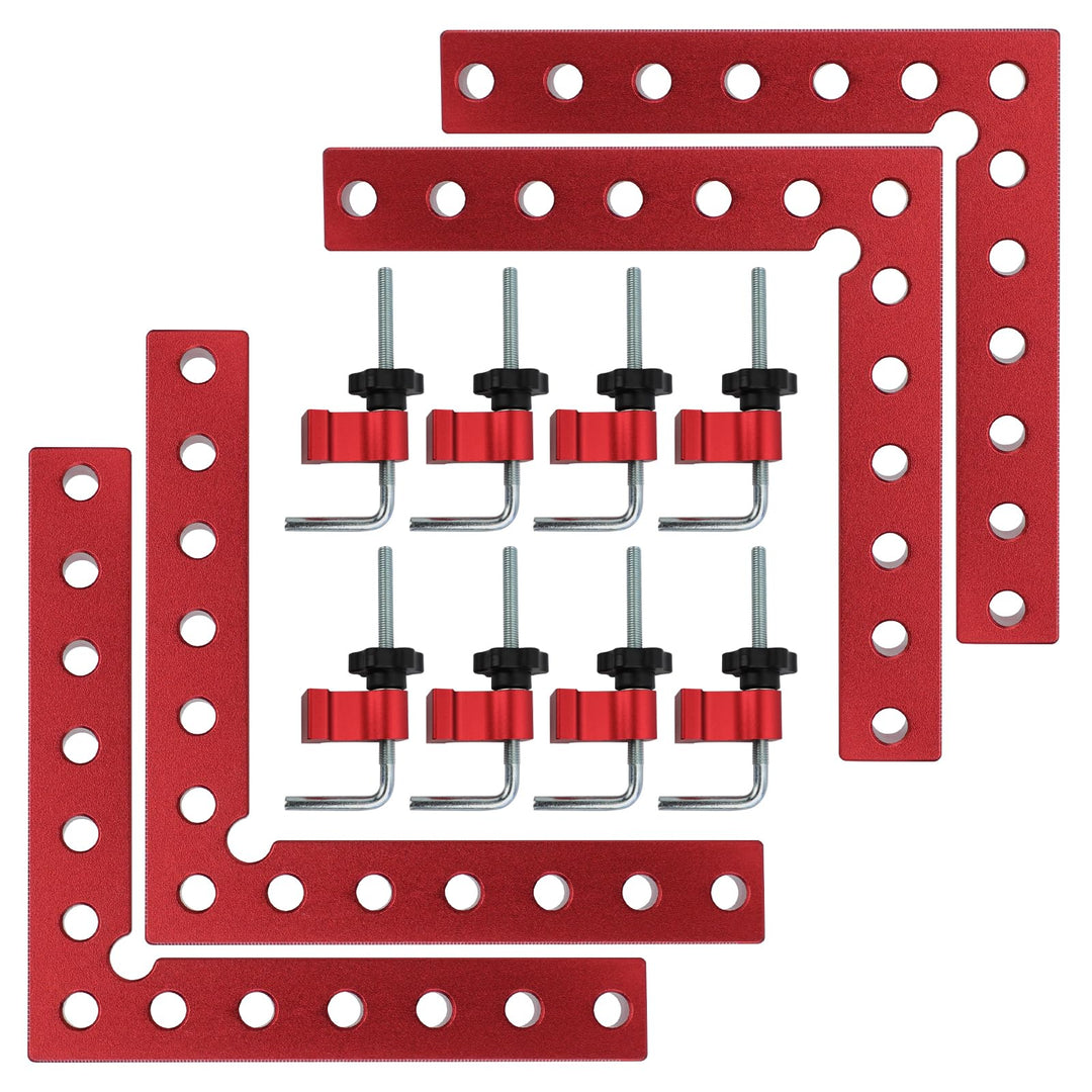 90 Degree Positioning Squares, Right Angle Clamps 5.5 x 5.5(14 x 14cm) Aluminum Alloy Woodworking Carpenter, Corner Clamping Square Tool for Picture Frames, Boxes, Cabinets or Drawers(4 Pack)