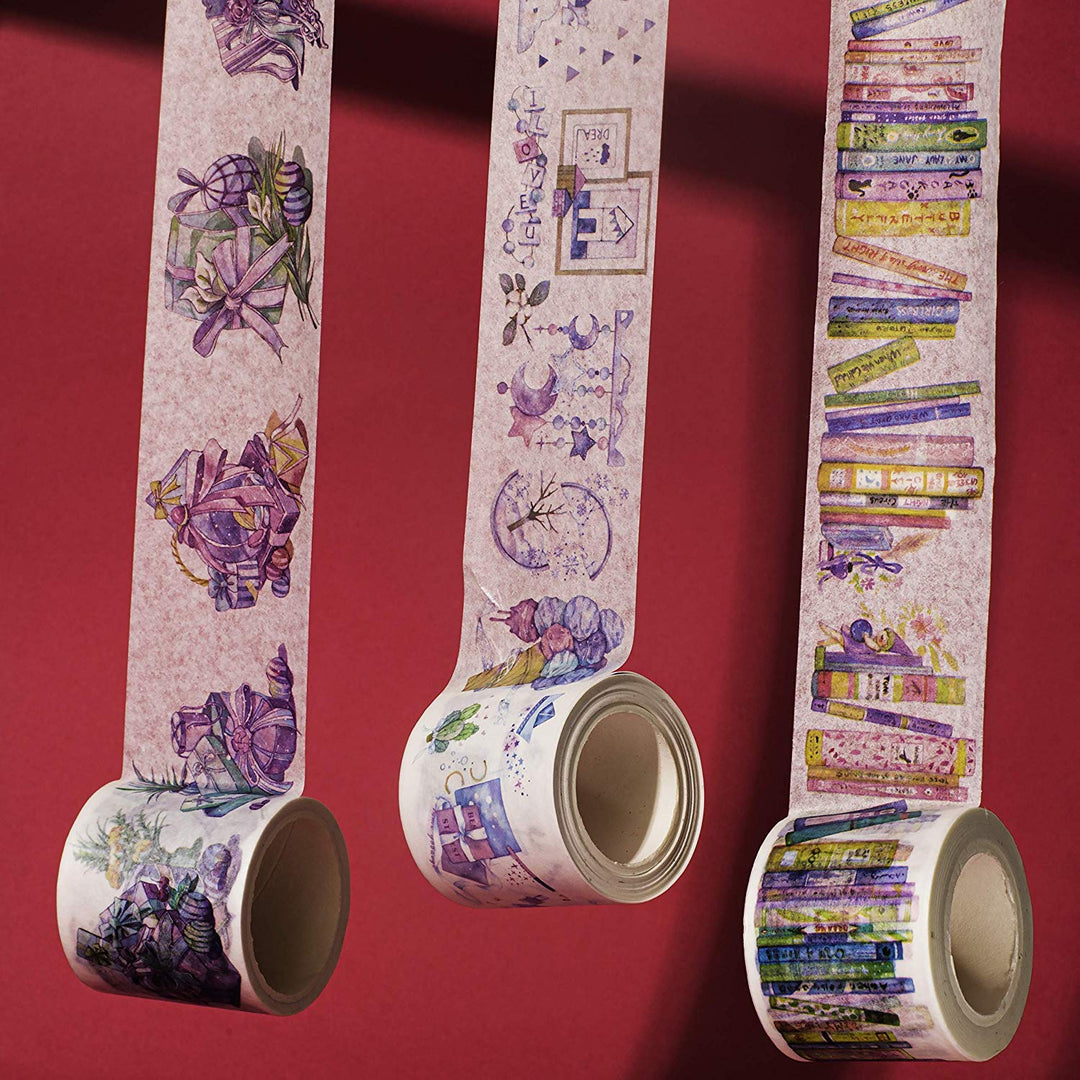 Seasonal Washi Tape Set (4 Pieces) | Cute Spring, Summer, Autumn and Winter Decorative Tapes | Floral Art Scrapbook Sticker Tape for Crafts and Planners | Wide Washi Tape Rolls for Kids