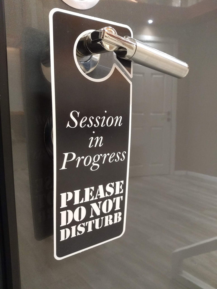 Business Design Session in Progress Please Do Not Disturb Sign, 2 Pack, Double Sided, Ideal for Offices, Online Sessions and Meetings, Online Classes, Home Offices, Recording, Clinic, Therapy