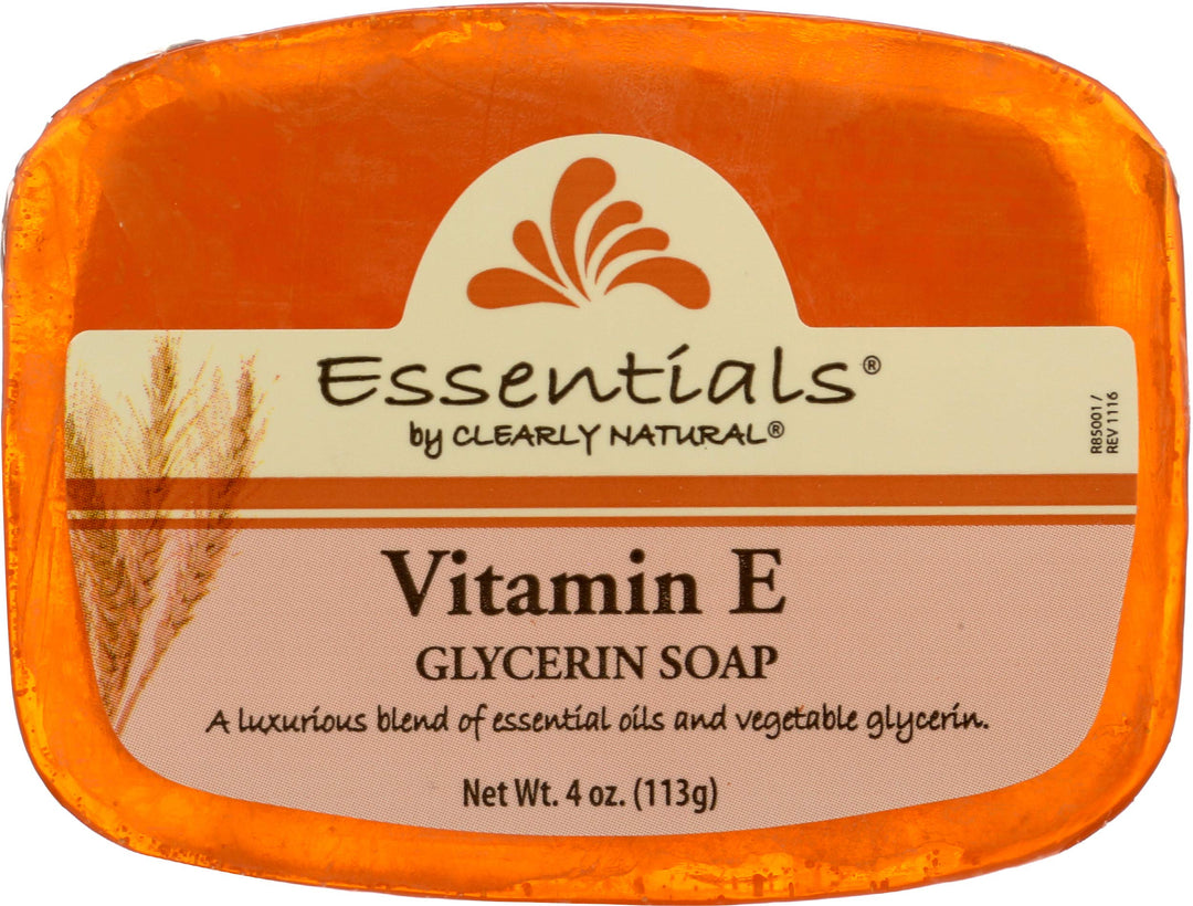 Essentials Glycerine Soap Bar, Vitamin E, 4 Oz