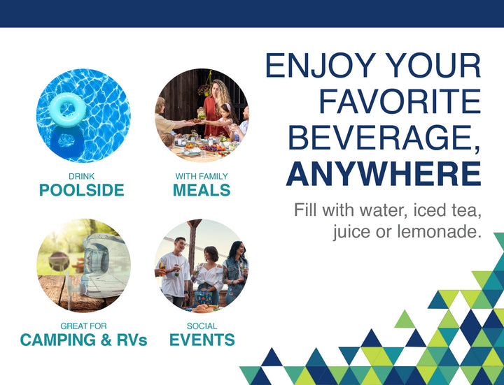 Oasis Drink Dispenser for Fridge, 2.5 Gallon - Plastic Beverage Dispenser with Spigot for Easy Dispensing - BPA Free Clear Plastic - Convenient Handle, Easy-Pour Spout