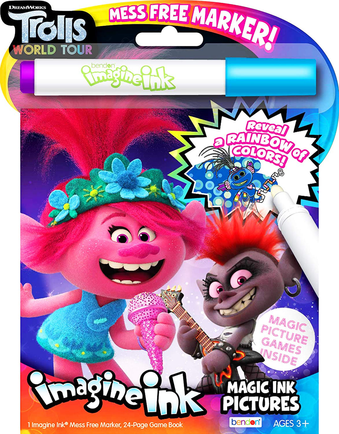 Magic Pictures Coloring Activity Books Set - Moana, Trolls World Tour &amp; Frozen II