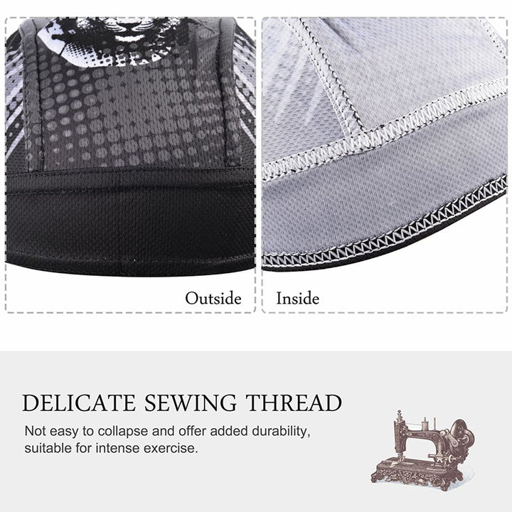 Absorptive Moisture Sweat Wicking Dew Rag Beanie Helmet Liner Cooling Skull Cap Quick Dry Adjustable Hat Head Wrap for Men Women Cycling Riding Skiing Motorcycling Trekking Mountain Climbing (Tiger)