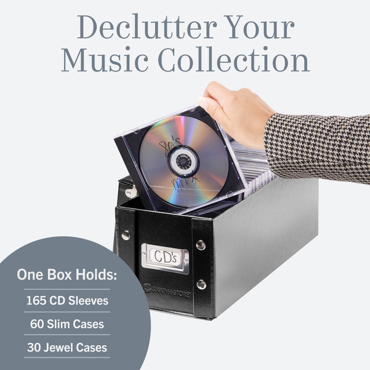 Snap-N-Store CD Storage Box - Pack of 1 - Durable 5.1 x