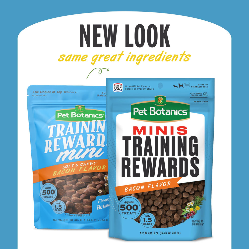 10 oz. Pouch Training Rewards Mini Soft & Chewy, Bacon Flavor, with 500 Treats Per Bag, The Choice of Top Trainers