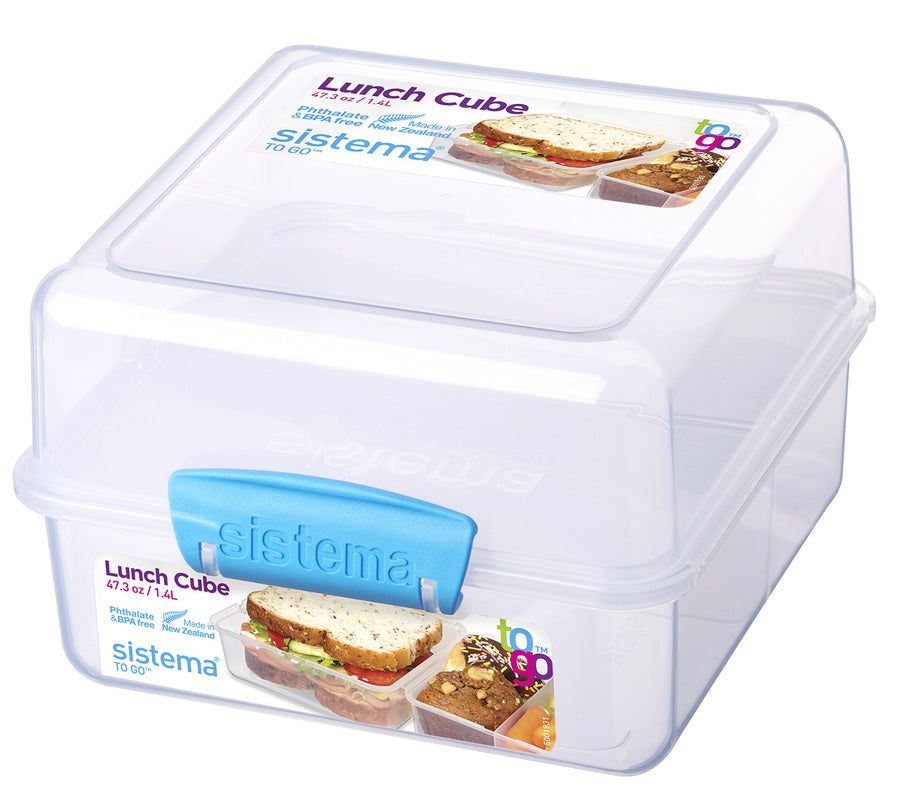 Sistema 21731ZS Go Collection Lunch Cube Compact Food Storage Container, 1 Pack, Assorted Colors