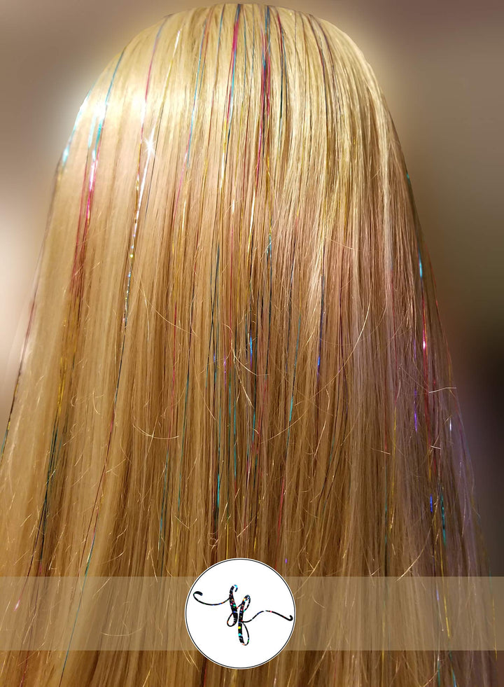 40 Hair Tinsel 100 Strands Rainbow