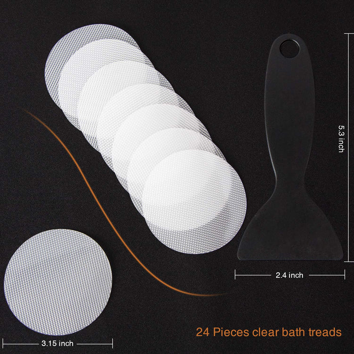 Original Non-Slip Bathtub Stickers, 24 PCS Safety Bathroom Tubs Showers Treads Adhesive Decals Scraper