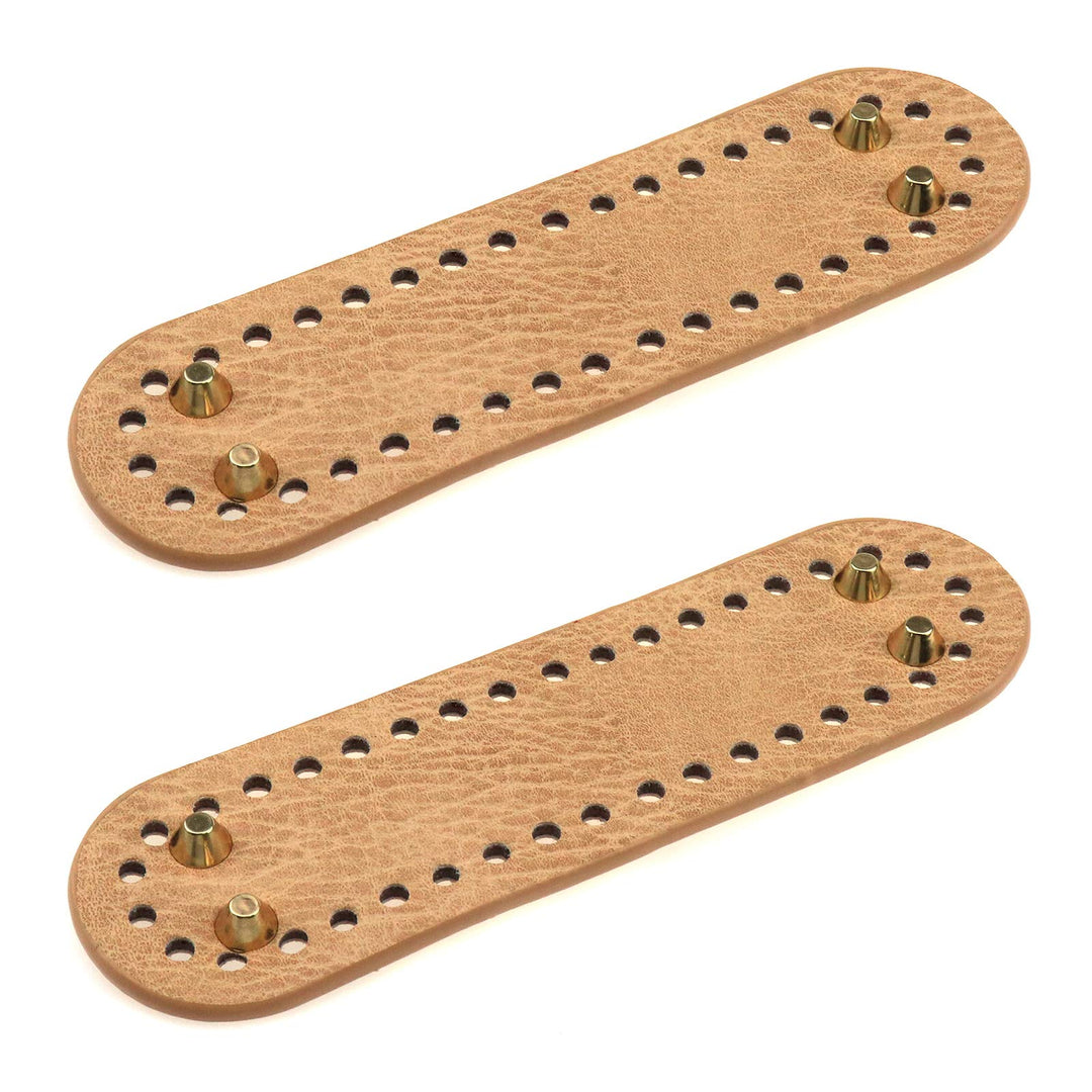 Meprotal 2pcs PU Leather 180x50mm Oval Knitting Crochet