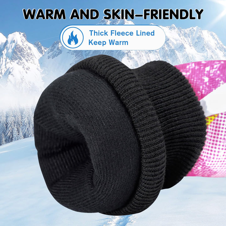 Kids Snow Gloves Warm Waterproof Gloves for Girls Boys Winter Gloves for Kids Ski Gloves Waterproof Pink 8-14 Years