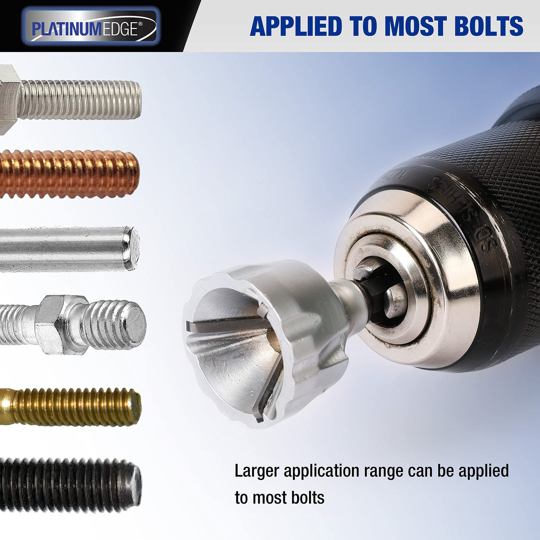 Deburring External Chamfer Tool, YG8 Carbide Blade, Deburring Drill Bit, Remove Burr Tools, Quick Release 1/4inch Hex Shank, Repairing Damaged Bolts, Fits for 1/8”-3/4” (3mm-19mm)