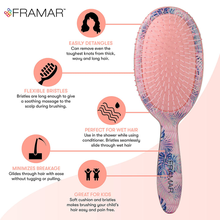 Framar Flowers Wet Detangler Brush – Brushes for Hair, 