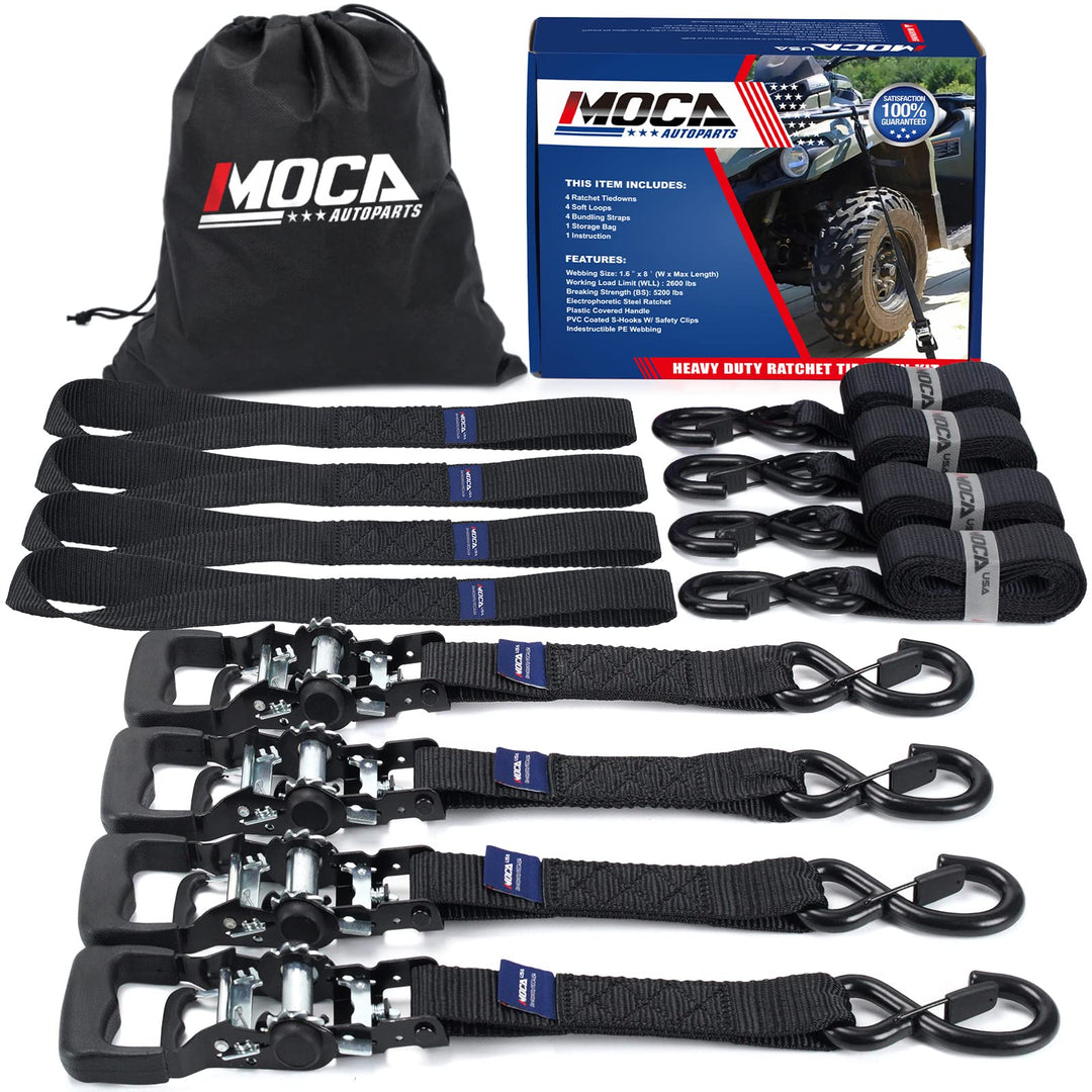 MOCA Heavy Duty Ratchet Tie Down Straps - 5200 Lbs Brea