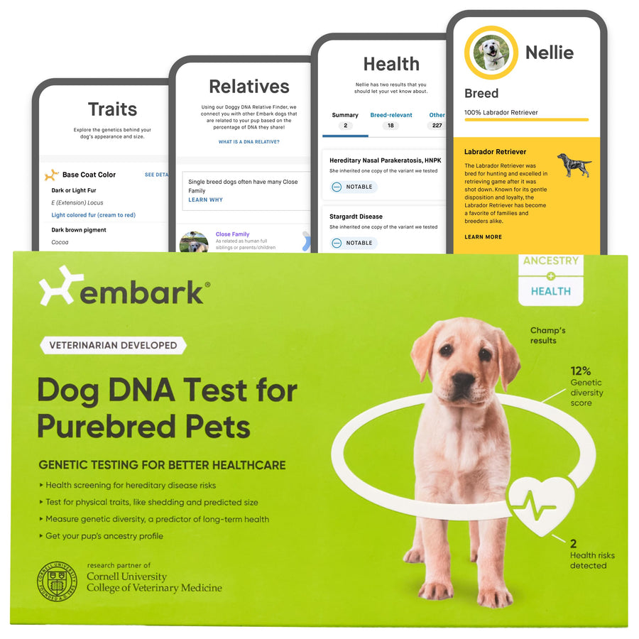 Purebred Kit - Dog DNA Test - Health, Traits, Genetic Diversity Score (COI), Breed Confirmation