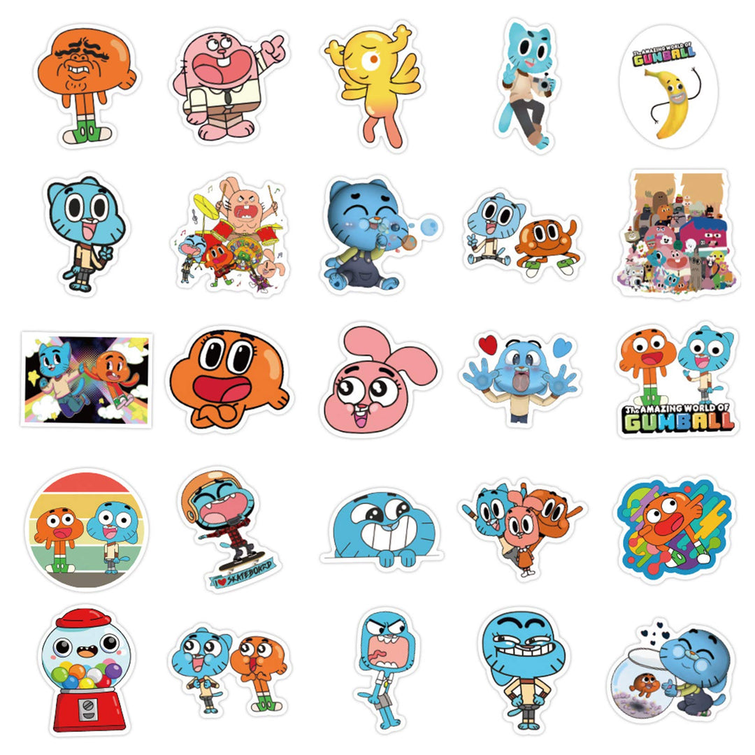 50Pcs The Amazing World of Gumball Waterproof Stickers for Laptops Books Cars Motorcycles Skateboards Bicycles Suitcases Skis Luggage etc BXQX