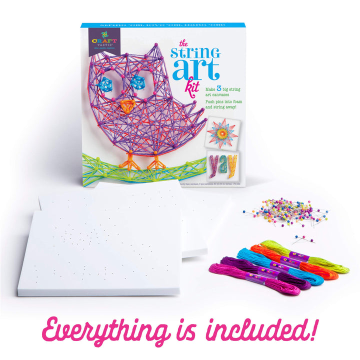DIY String Art – Craft Kit for Kids – Everything Included for 3 Fun Arts &amp; Crafts Projects – Owl Series, Large