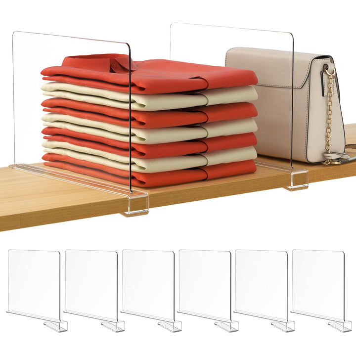 HBlife 6 Pack Closet Organizers and Storage, Clear Shel