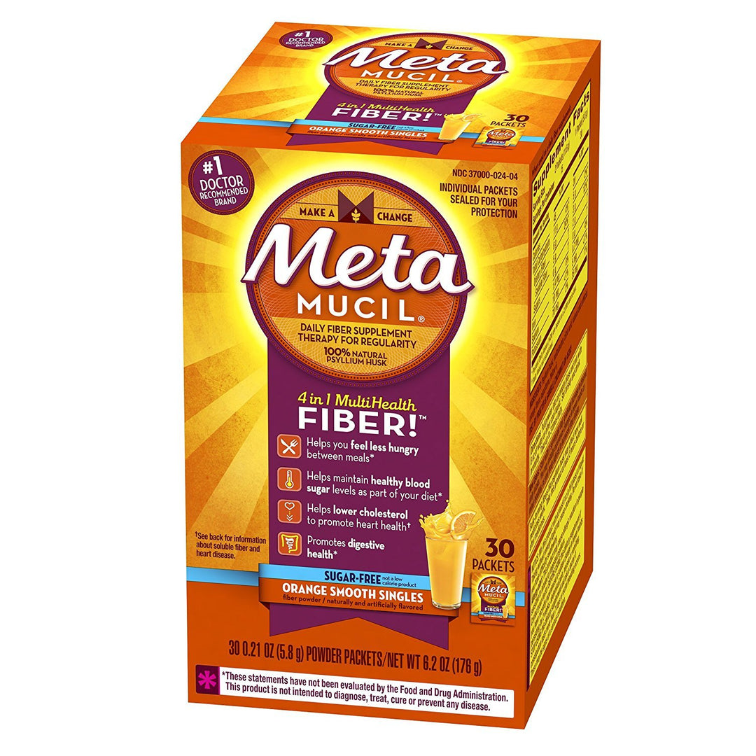 Metamucil Fiber Singles Smooth Texture Sugar Free Orang