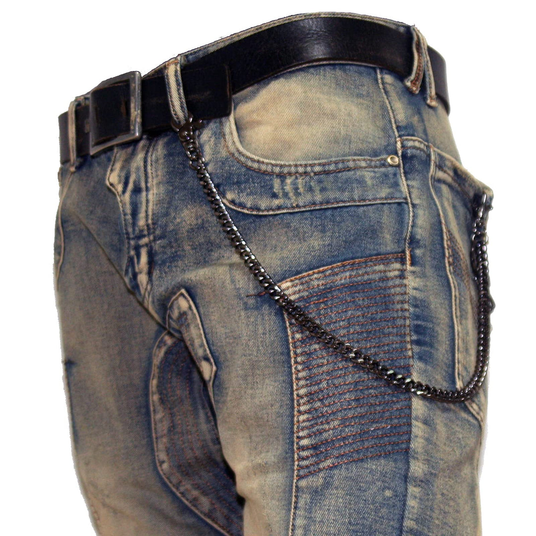 Basic Strong Leash Biker Trucker Key Jean Wallet Chain (17) BLACK CS146