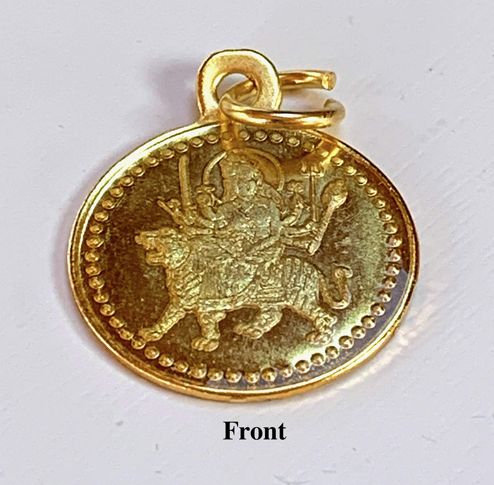 Durga Bisa Beesa Yantra Pendant - Astadhatu & Golden Finish - Power, Protection, Fame