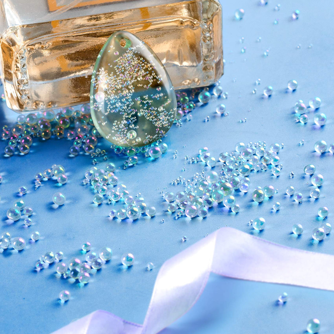 225g UV Resin Bubble Beads, Mini Transparent Colorful Beads, No Hole Tiny Beads, Coloful Resin Supplies Accessories for Resin Molds Resin Fillers Jewelry Making(0.4mm to 3mm)