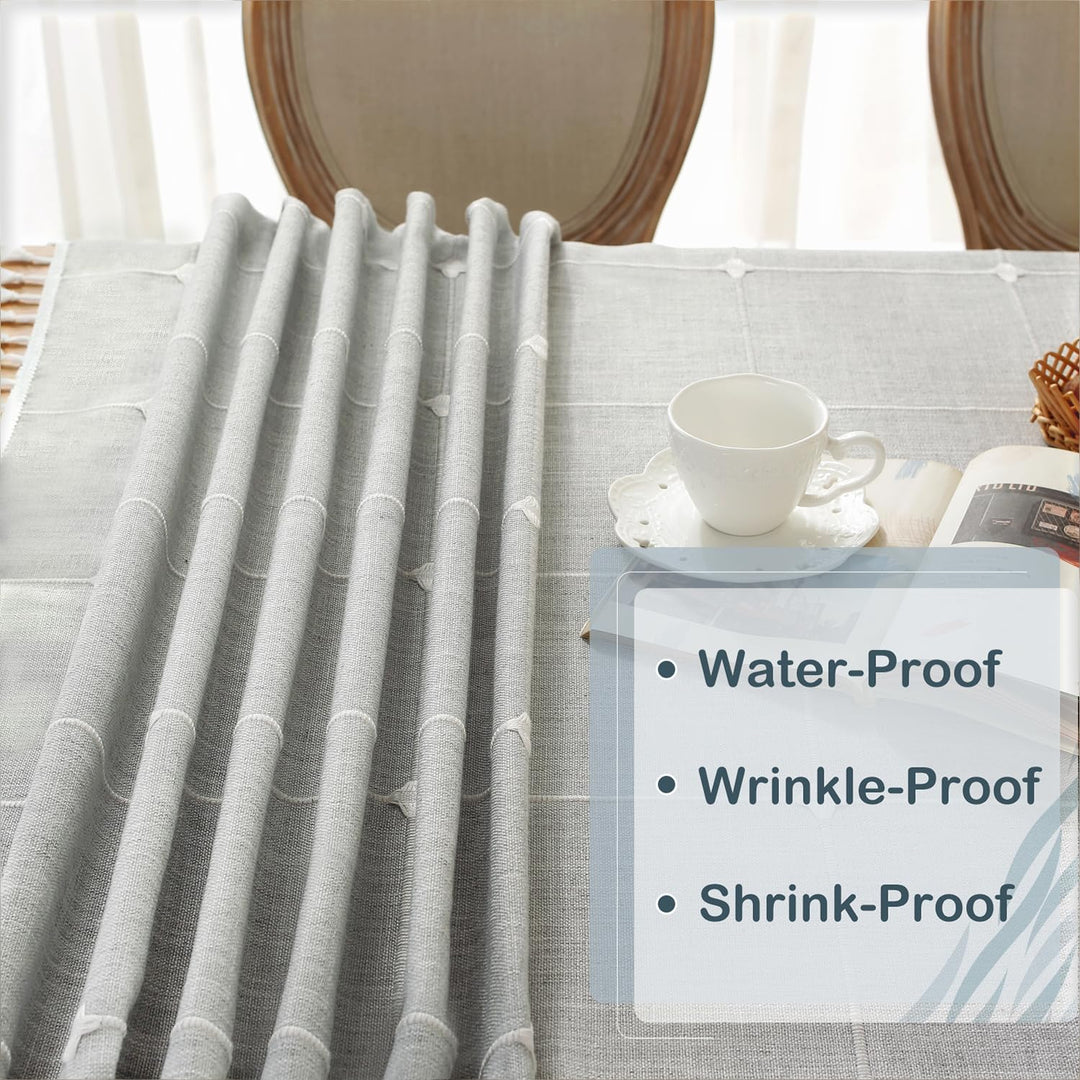 Laolitou Rustic Tablecloth Cotton Linen Waterproof Burl