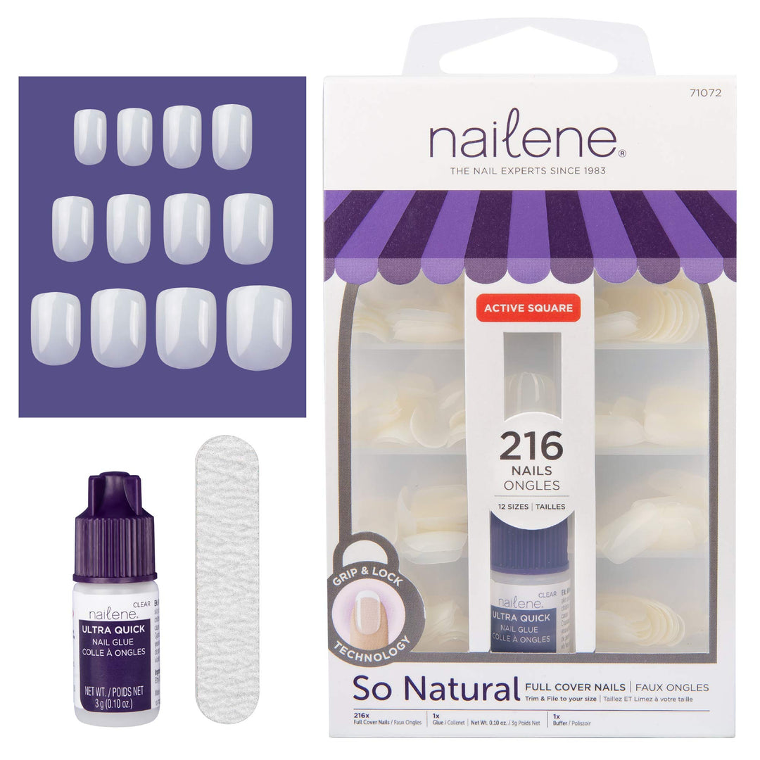 Nailene So Natural Artificial Nails, Undecorated – Fake