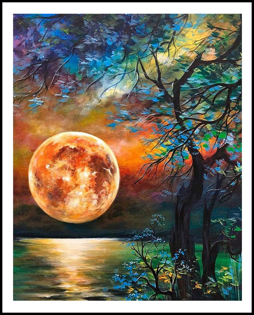 Large Diamond Art Kits for Adults - Moon 5D DIY Diamonds Painting Dots Art for Adults Full Drill Round Gem Painting Crystal Craft Kit for Adults for Wall Décor (20x16inch Moon) (20×16in, Moon)