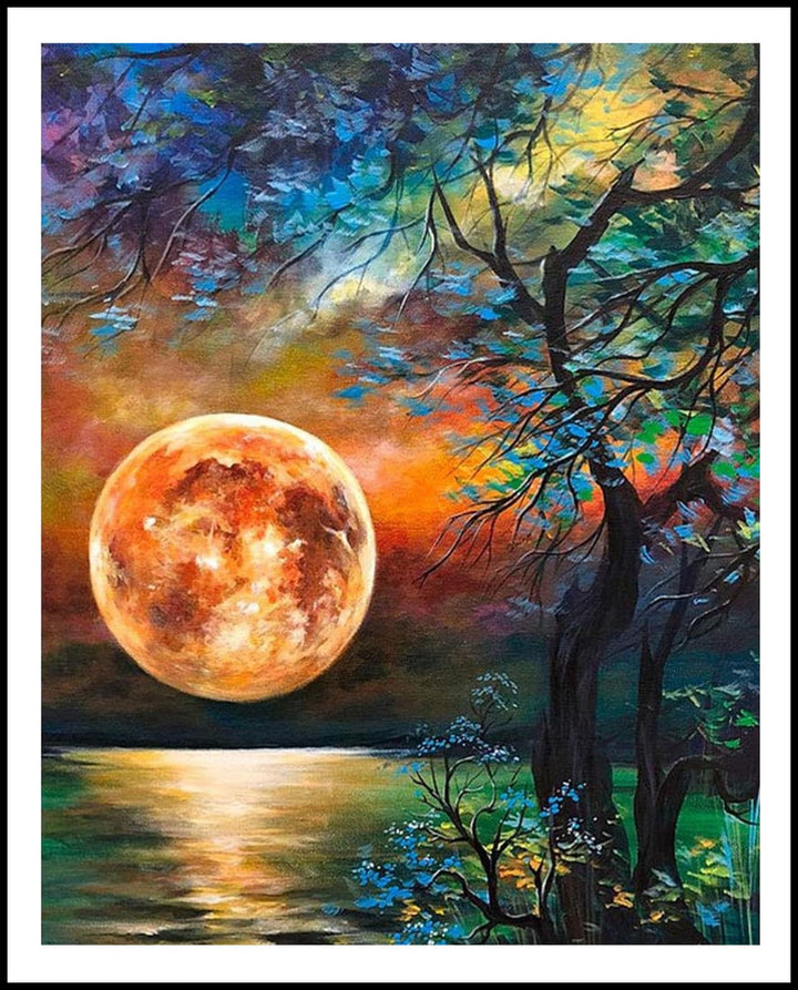 Large Diamond Art Kits for Adults - Moon 5D DIY Diamonds Painting Dots Art for Adults Full Drill Round Gem Painting Crystal Craft Kit for Adults for Wall Décor (20x16inch Moon) (20×16in, Moon)