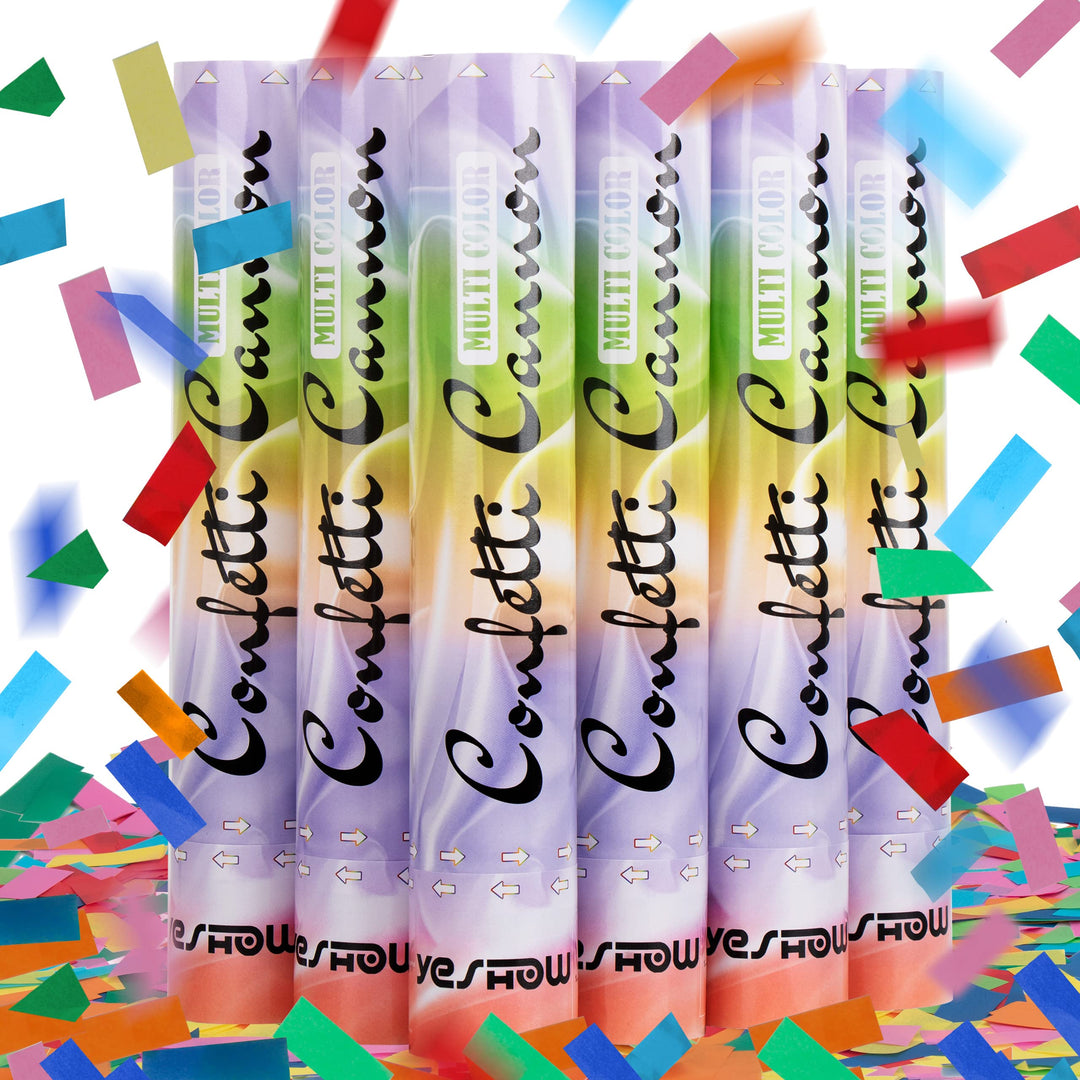 Confetti Cannon Party Poppers Biodegradable Shooters, (6 Pack) Multicolor Confetti Blaster for Birthday Graduation Wedding Christmas New Year’s Eve