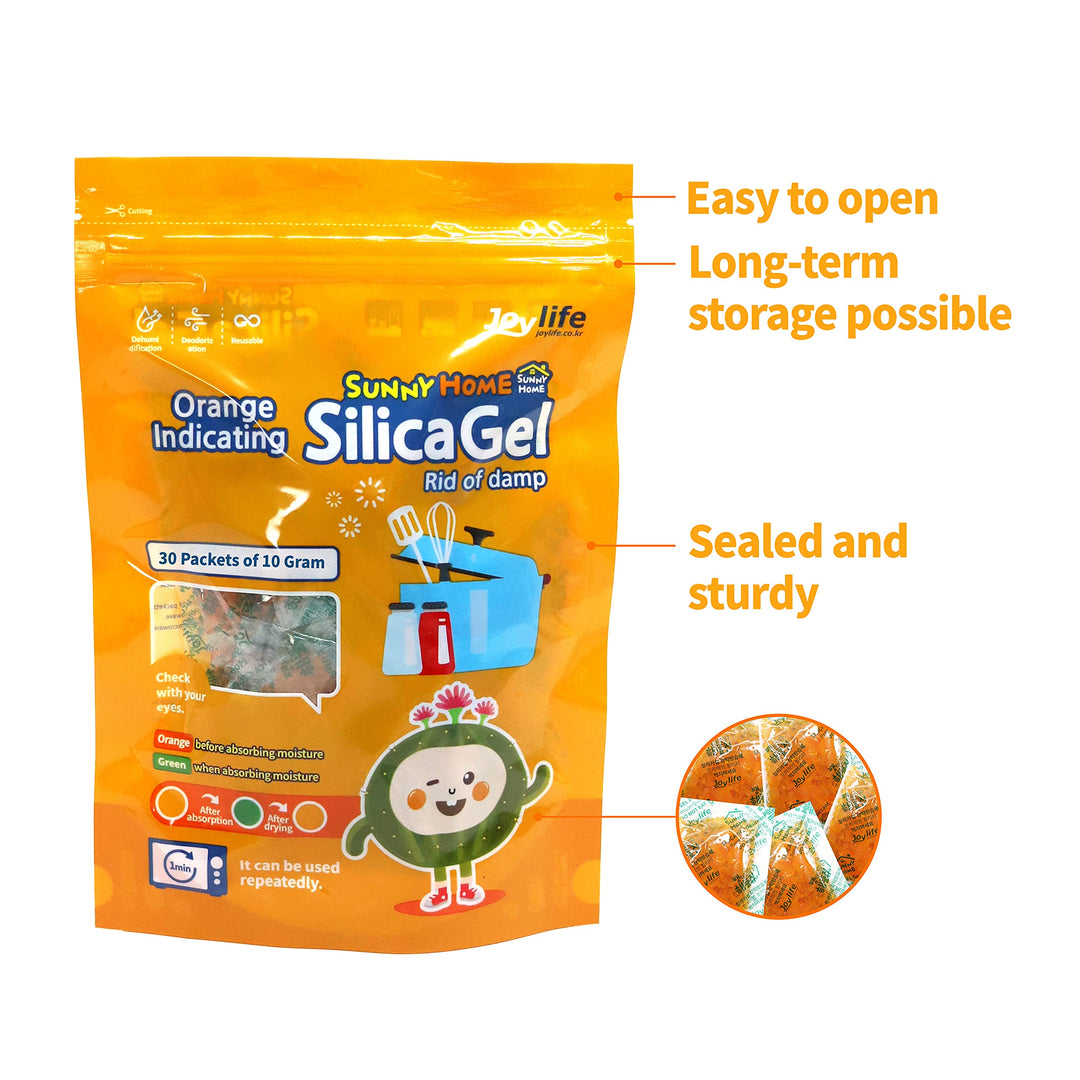 Sunny Home 1 Gram (200 Packs) Safe Orange Indicating (Orange to Dark Green) - Orange Only/No Mixed/Rechargeable Silica Gel Packets Dehumidifier/Desiccant Packets/Moisture Absorber