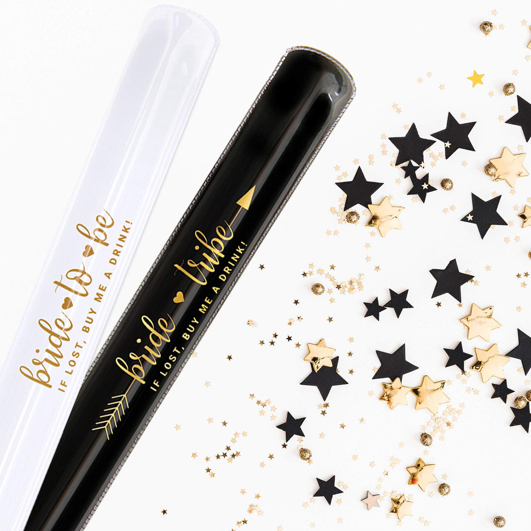 Bachelorette Slap Bracelets | Bachelorette Party Favors | Bride Tribe Gifts (Black)