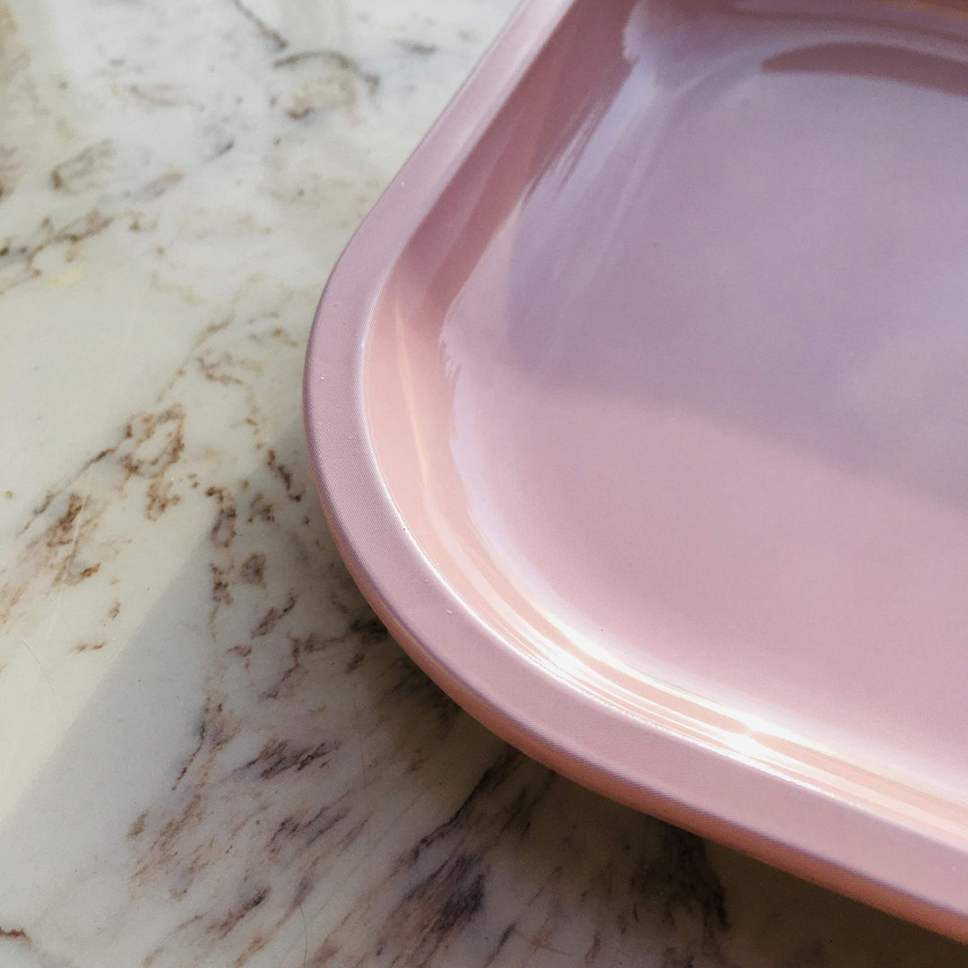 Metal Tray Small Pink Lightweight Tray - Curved Edges a