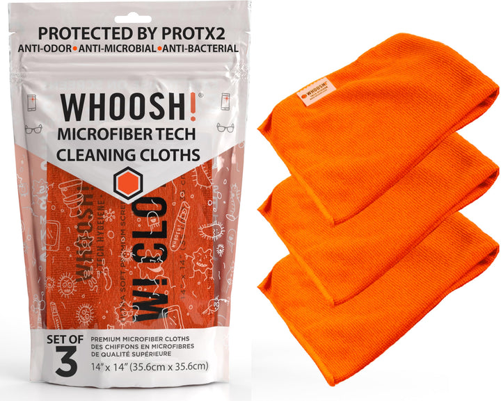 WHOOSH! Microfiber Cleaning Cloth, 3 Pack, Glasses and 