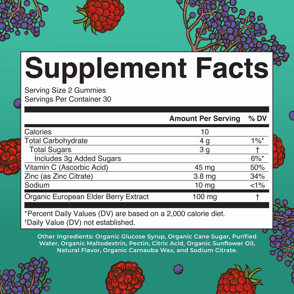 Kids Immune Support Gummies | USDA Organic | Vitamin C, Zinc, and Elderberry Gummies for Kids| Immune Support for Ages 4+ | Vegan | Non-GMO | Gluten Free | 60 Count
