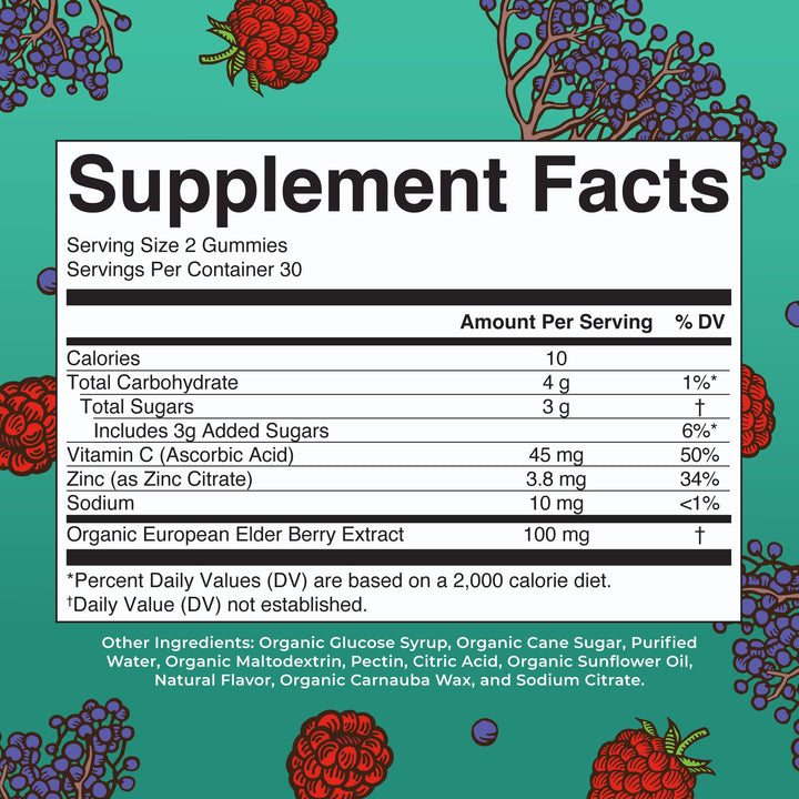 Kids Immune Support Gummies | USDA Organic | Vitamin C, Zinc, and Elderberry Gummies for Kids| Immune Support for Ages 4+ | Vegan | Non-GMO | Gluten Free | 60 Count