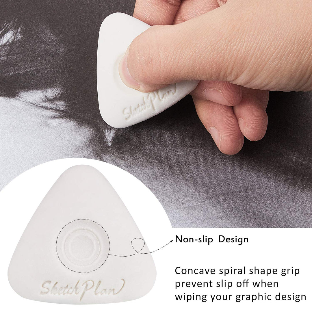 Cube Erasers with Grip Different Shape Eraser Vinyl White Eraser for Art Drawing Writing Sketching (8)
