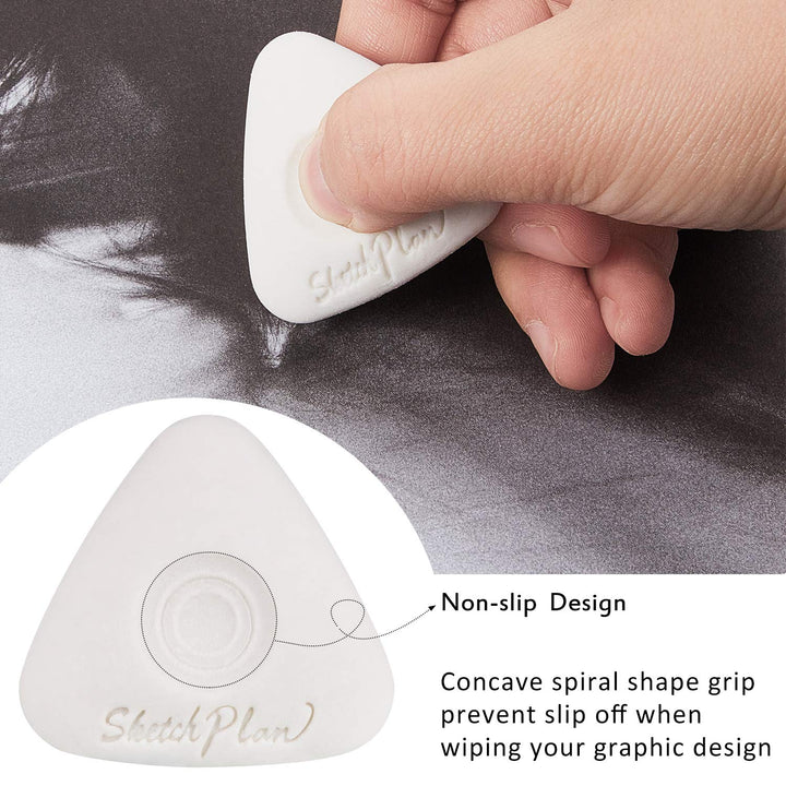 Cube Erasers with Grip Different Shape Eraser Vinyl White Eraser for Art Drawing Writing Sketching (8)