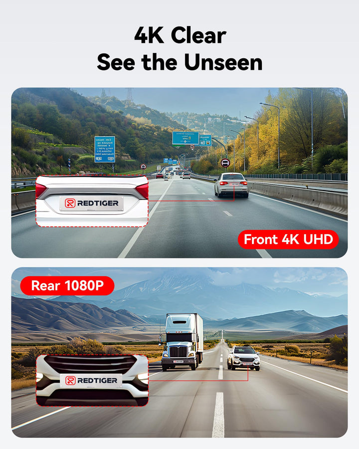 Dash Cam Front Rear, 4K/2.5K Full HD Dash Camera for Cars, Included 32GB Card, Built-in Wi-Fi GPS, 3.16” IPS Screen, Night Vision, 170°Wide Angle, WDR, 24H Parking Mode(F7NP)