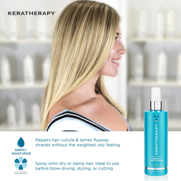 Keratherapy Keratin Infused Moisture Shampoo, 10.1 fl. oz., 300 ml - Anti Frizz Moisture Shampoo for Oily Scalp and Dry Ends - Kerabond Technology, Aloe Vera, &amp; Willow Bark