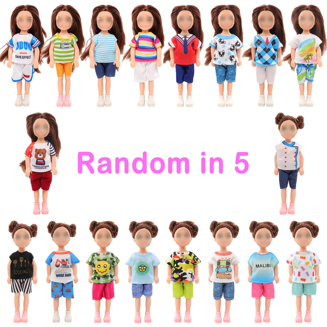 15 Set 5.3 Inch Doll Clothes 5 Outfit 5 Dresses 5 Swimsuits for 4-6 Inch Girl Doll Clothes Dress