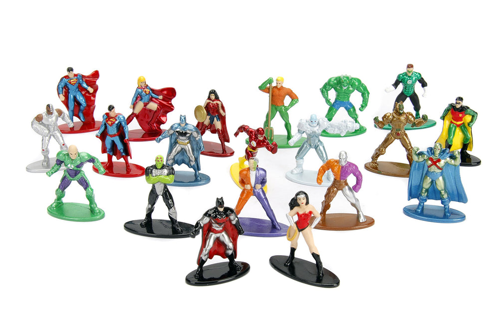 DC Comics 1.65 Die-cast Metal Collectible Figures 20-Pack Wave 1, Toys for Kids and Adults, Multi-Color (84409)