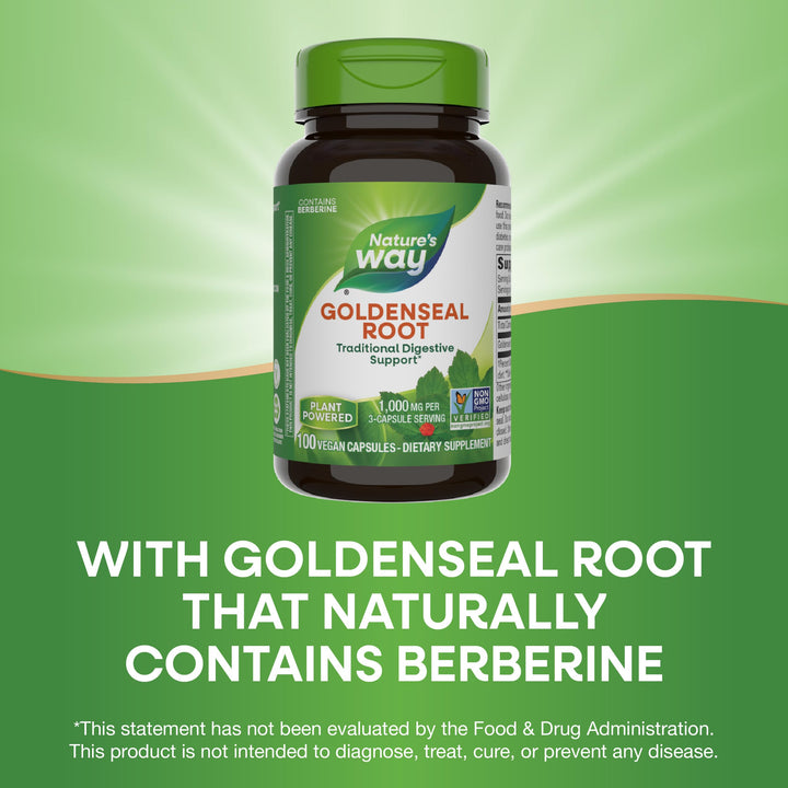 Nature&#39;s Way Goldenseal Root, 100 Capsules