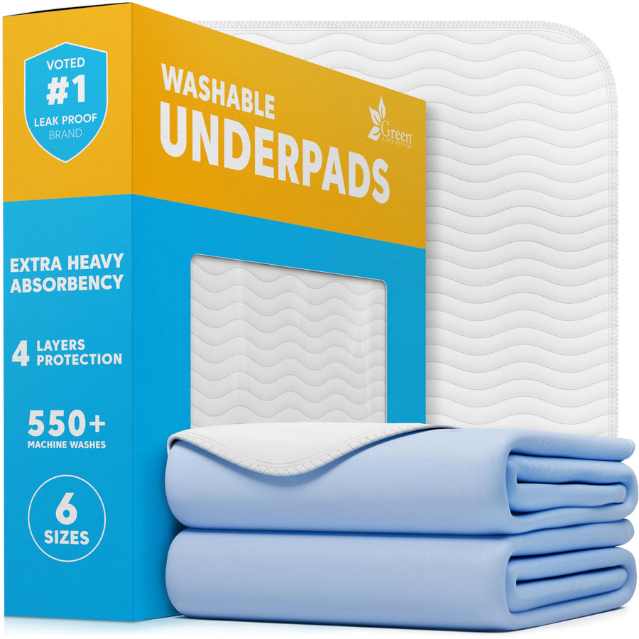 Washable Underpads - Large Bed Pads for use as Incontinence Bed Pads, Reusable Pet Pads, Great for Dogs, Cats, Bunny, Seniors Bed Pad (Pack of 2 - 34x36)