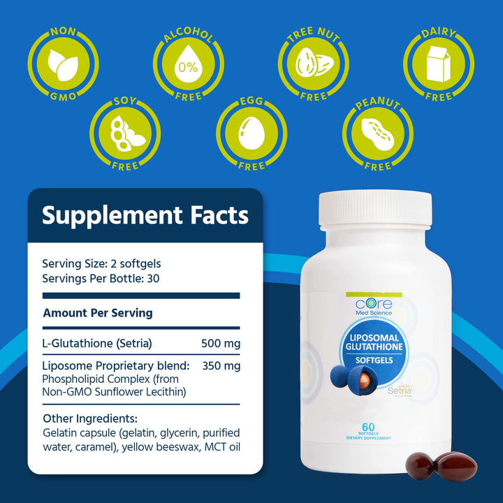 Core Med Science Liposomal Glutathione Supplement (500m