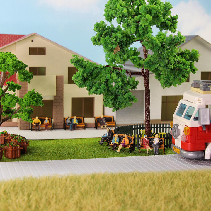 50 Pcs 1:87 Scale/HO Scale People Figurines Set Tiny Sitting and Standing Delicate Hand Painted People Model Train Park Street People Figures for Miniature Scenes